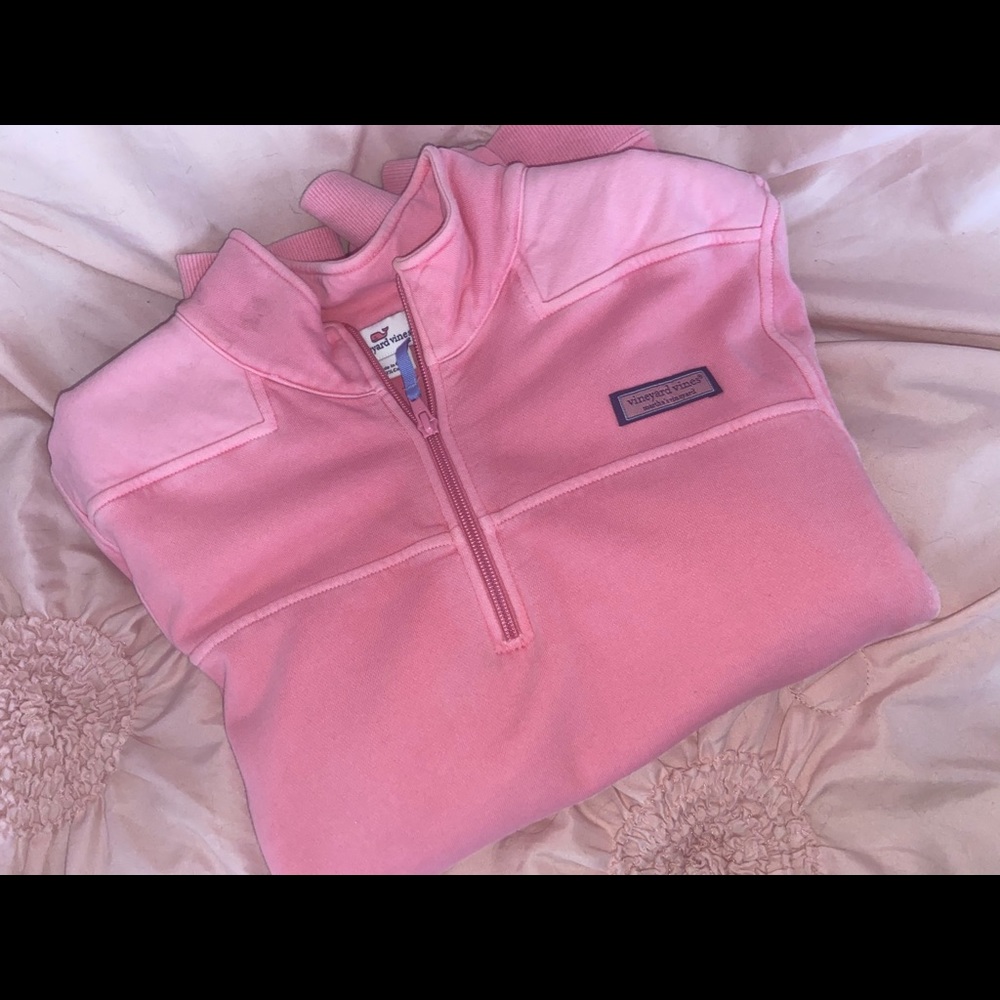Vineyard Vines 1/4 Zip pullover-Salmon